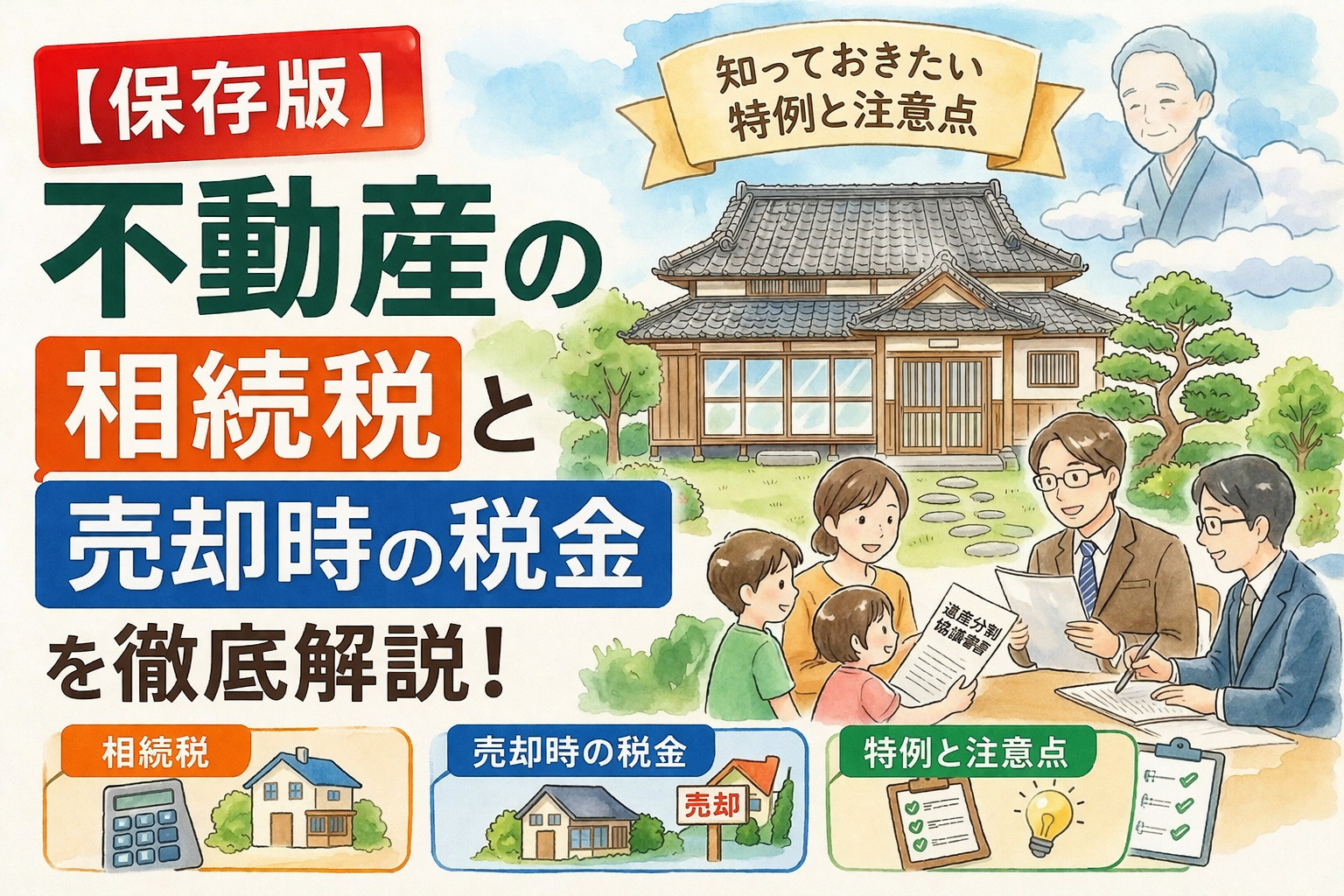 【保存版】不動産の相続税と売却時の税金を徹底解説！知っておきたい特例と注意点
