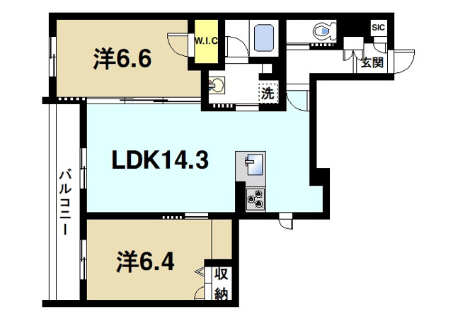 シャーメゾン　やすらぎの間取り図3