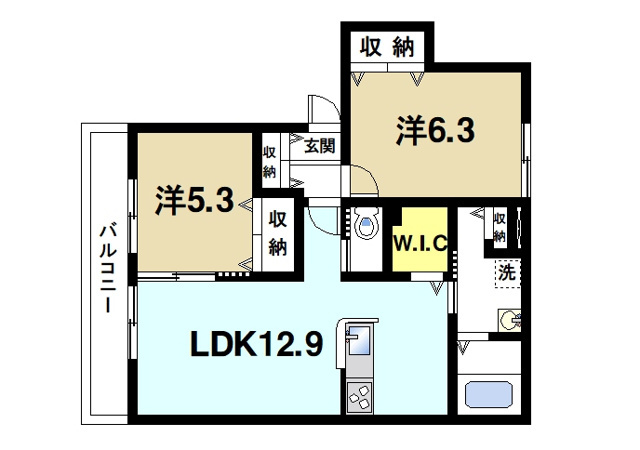 グランディール学園前の間取り図2