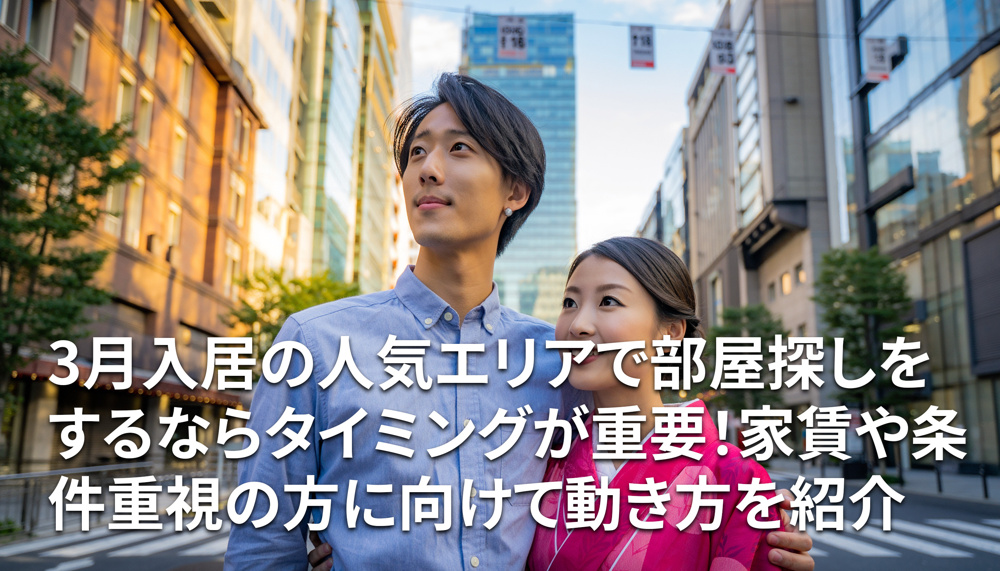 3月入居の人気エリアで部屋探しをするならタイミングが重要！家賃や条件重視の方に向けて動き方を紹介の画像