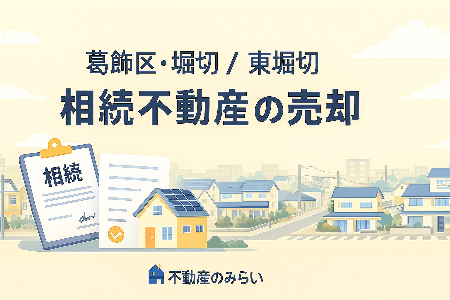 葛飾区堀切の相続不動産売却を解説するタイトル画像