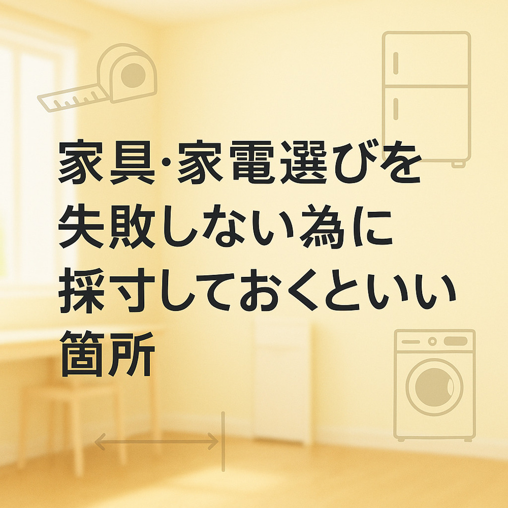 家具･家電選びを失敗しない為に採寸しておくといい箇所～名古屋　My賃貸～の画像