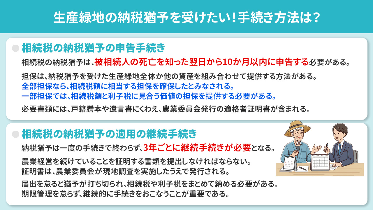 生産緑地の納税猶予を受けたい！手続き方法は？