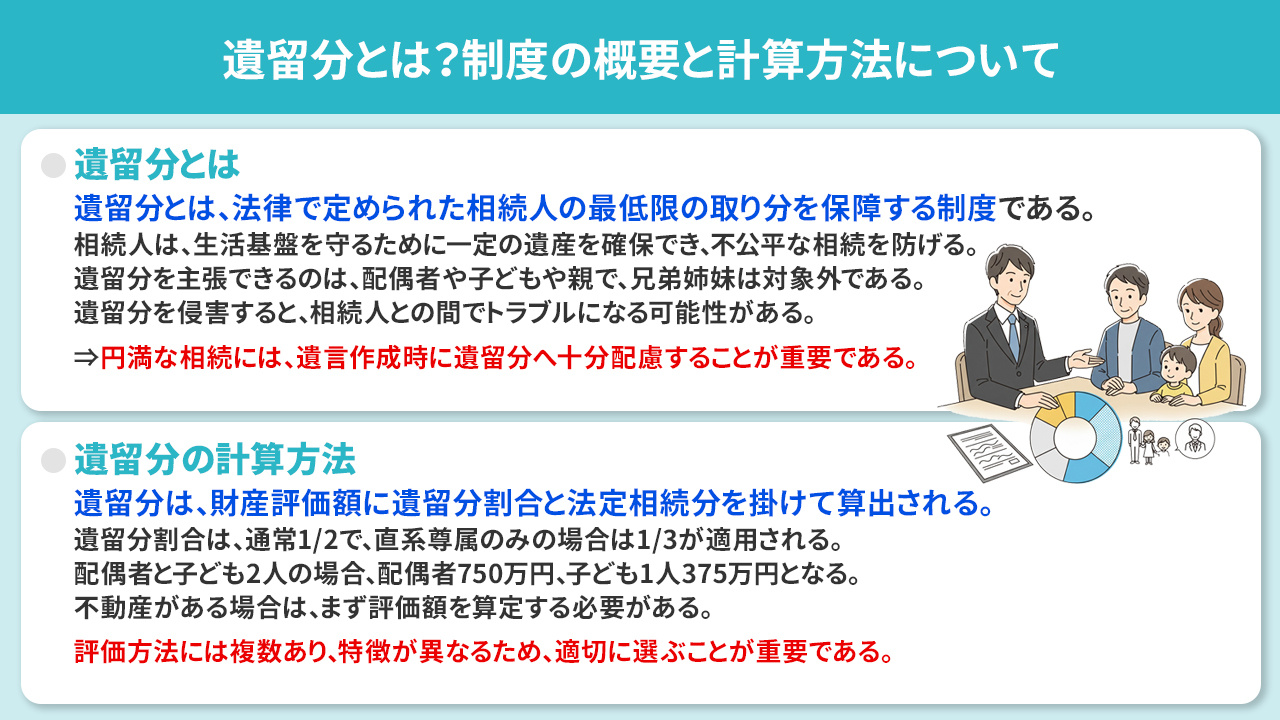 遺留分とは？制度の概要と計算方法について