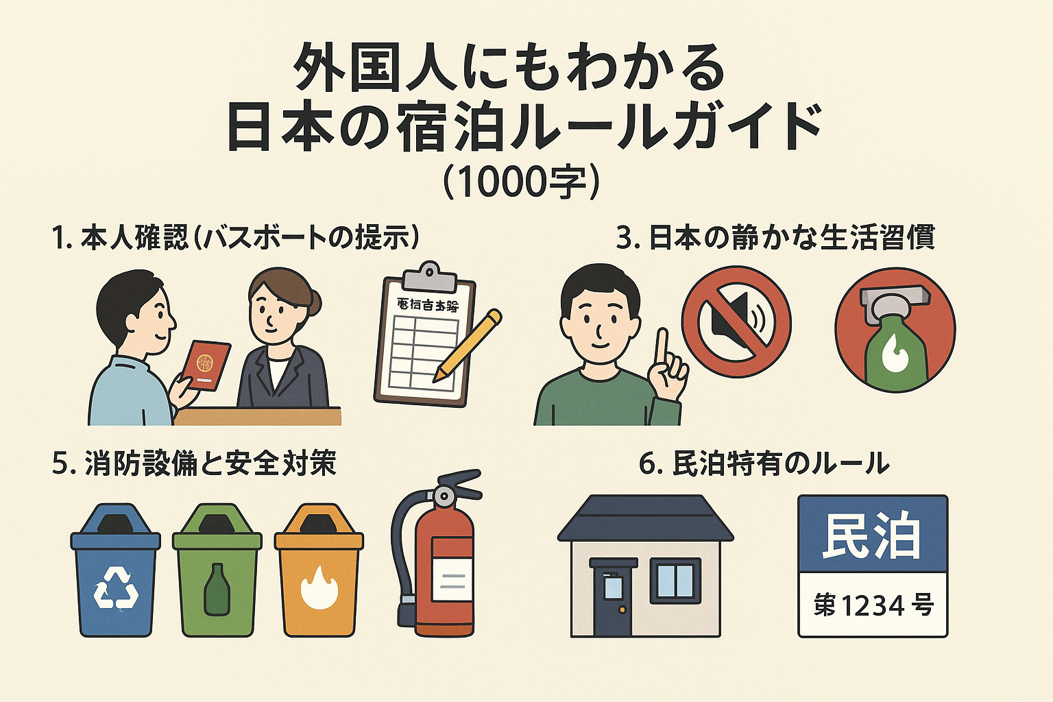 外国人にもわかる日本の宿泊ルールガイドの画像