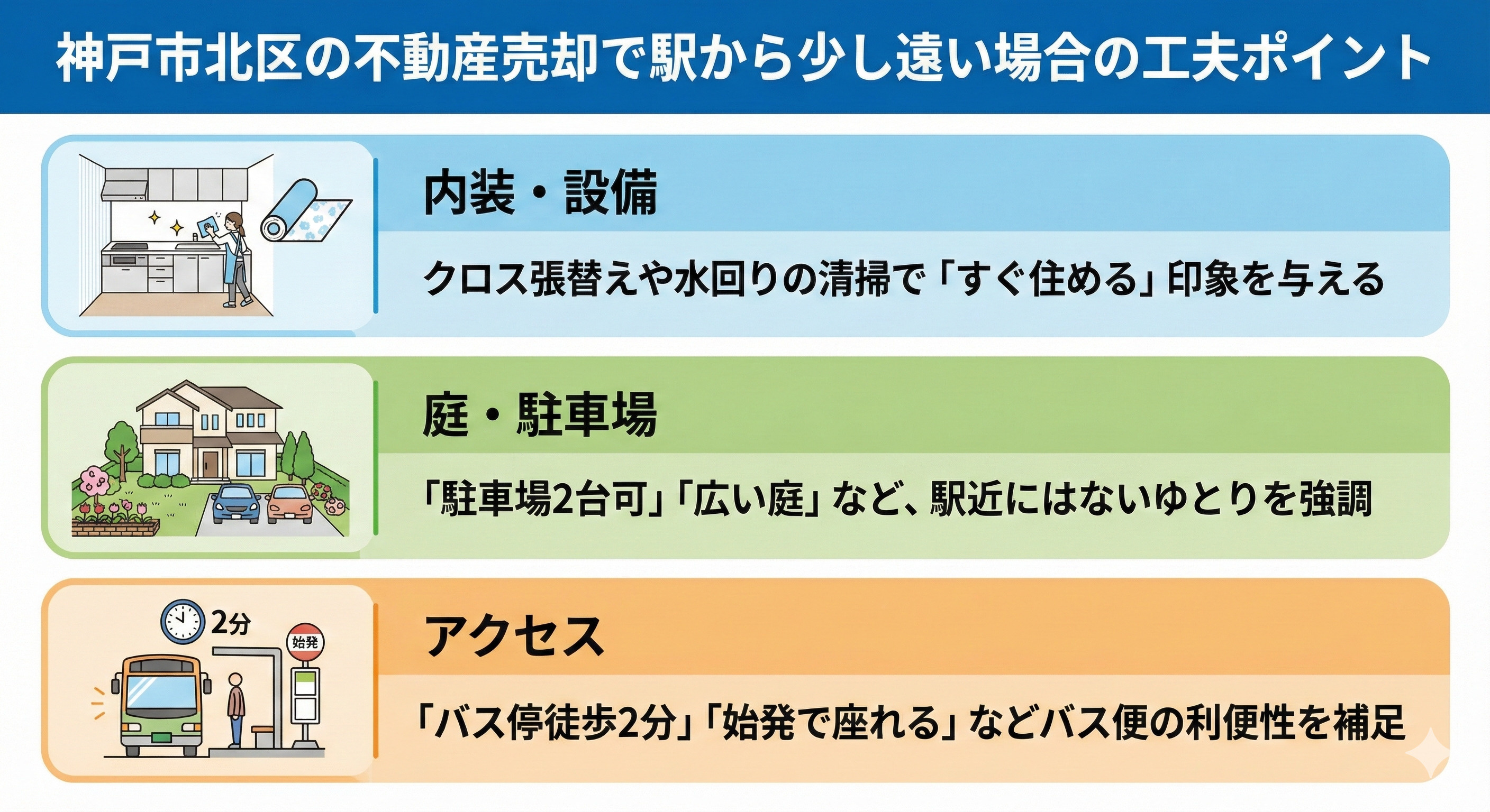 神戸市北区の不動産売却で駅から少し遠い場合の工夫ポイント