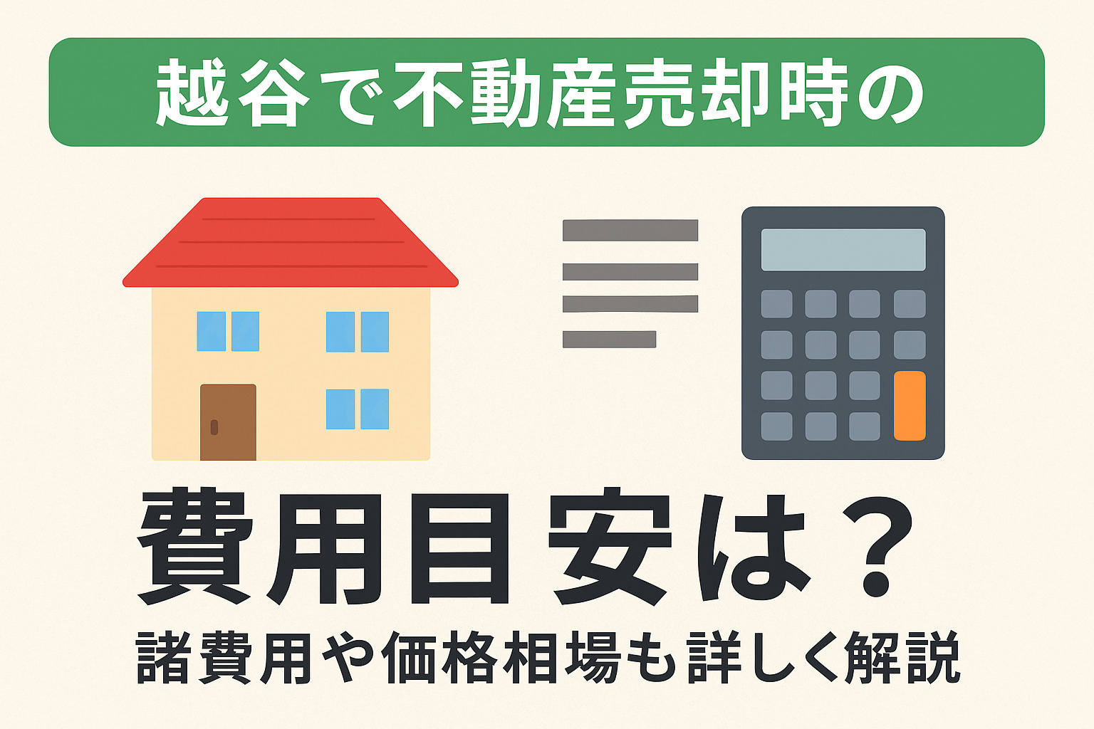 越谷で不動産売却時の費用目安は？諸費用や価格相場も詳しく解説の画像