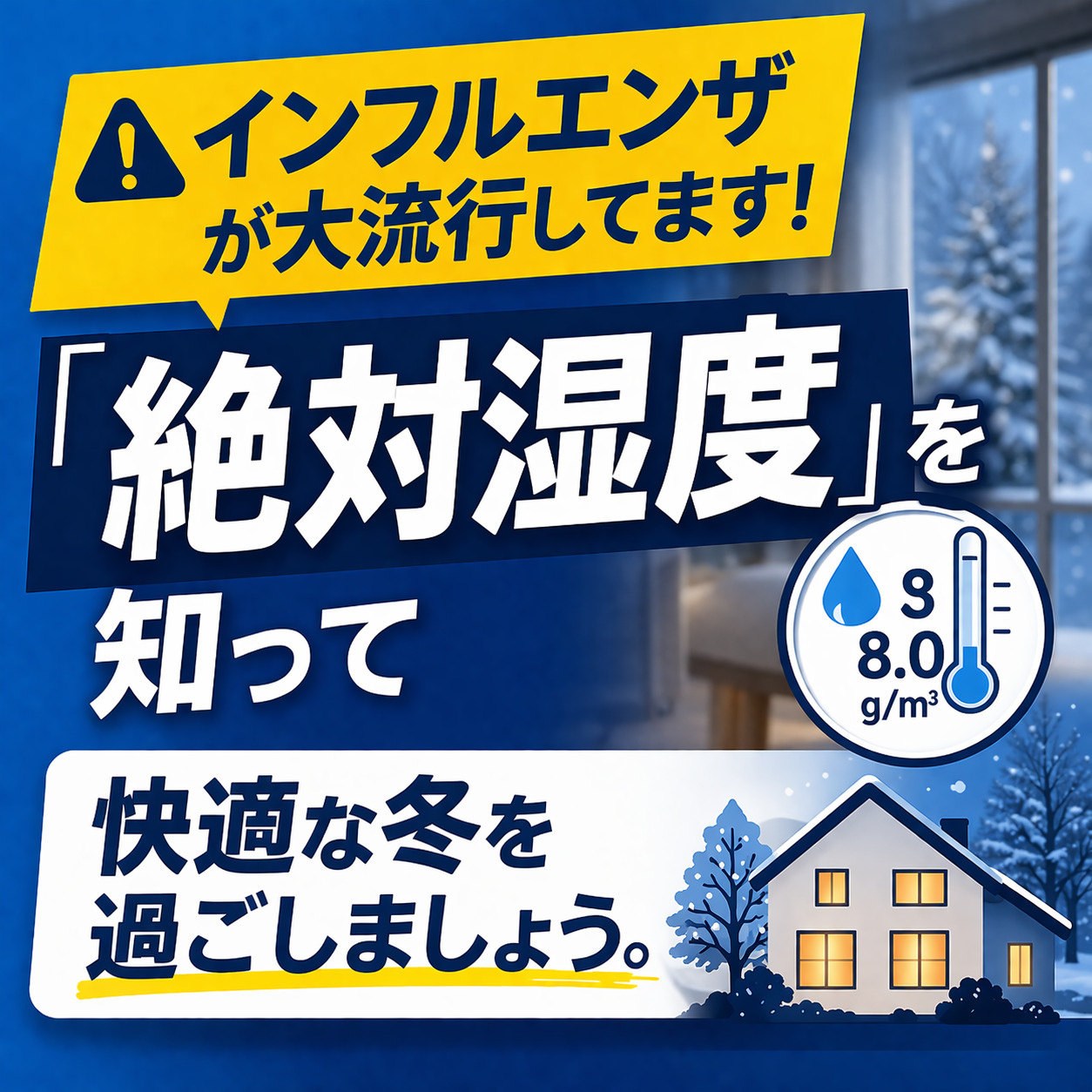インフルエンザが大流行してます！「絶対湿度」を知って快適な冬を過ごしましょう。の画像