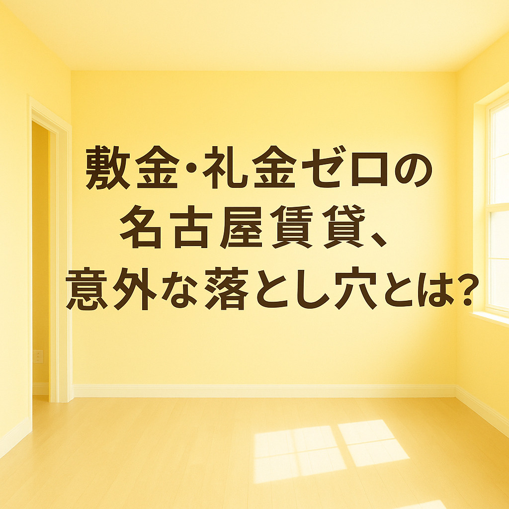  敷金・礼金ゼロの名古屋賃貸、意外な落とし穴とは？の画像