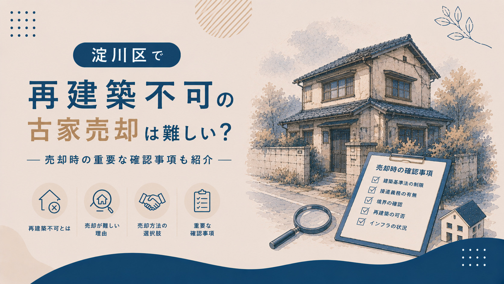 淀川区で再建築不可の古家売却は難しい？売却時の重要な確認事項も紹介の画像