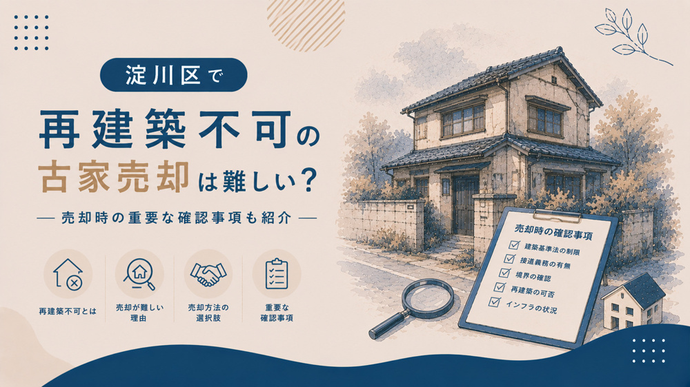 淀川区で再建築不可の古家売却は難しい？売却時の重要な確認事項も紹介の画像