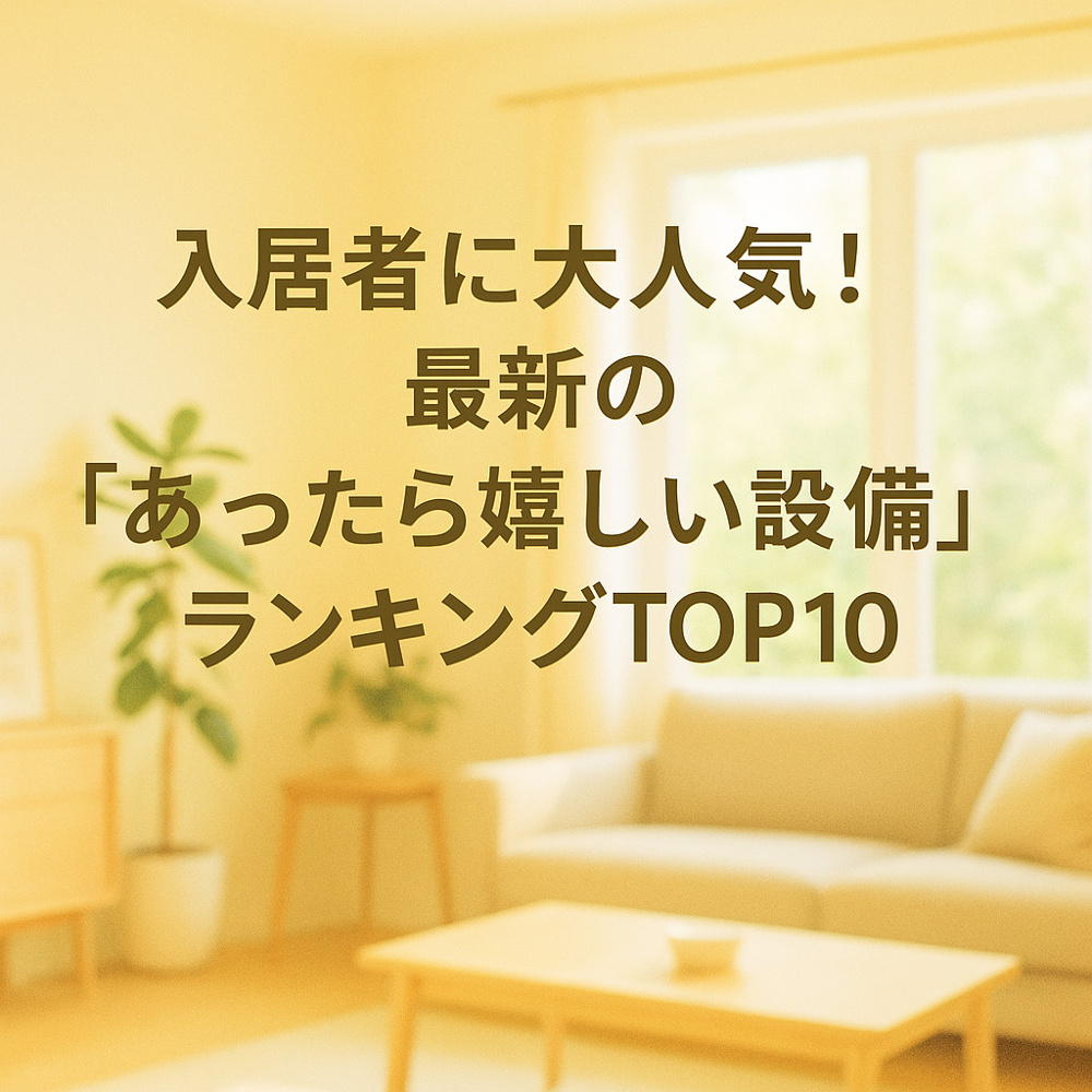 入居者に大人気！最新の「あったら嬉しい設備」ランキングTOP10～名古屋My賃貸～の画像