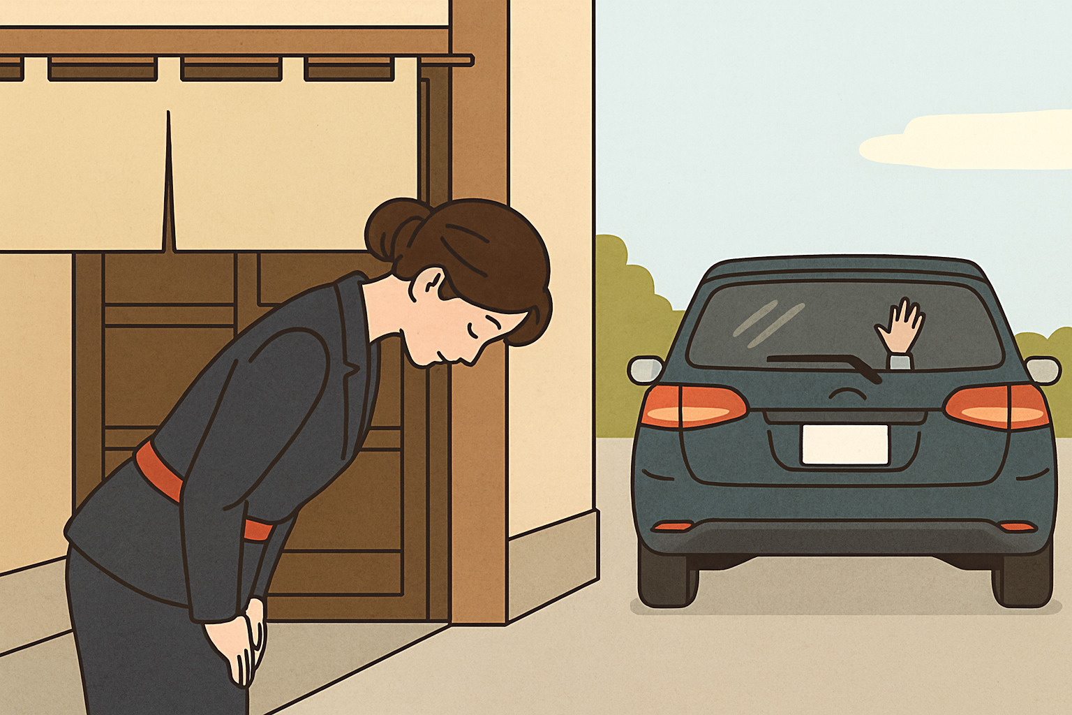 日本のお見送り文化〜見えなくなるまで頭を下げる理由の画像