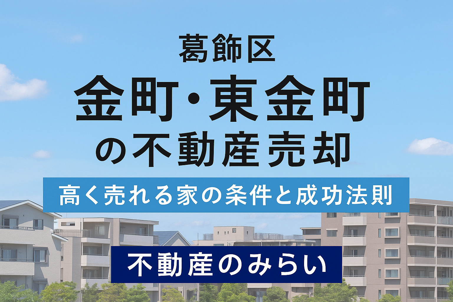 意外と知らない【葛飾区 金町・東金町 不動産売却】“高く売れる家”の条件とは？地元専門店だけが知る成功法則の画像