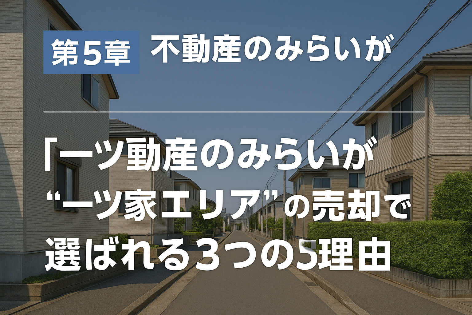第5章｜不動産のみらいが“一ツ家エリア”の売却で選ばれる3つの理由（不動産のみらい）