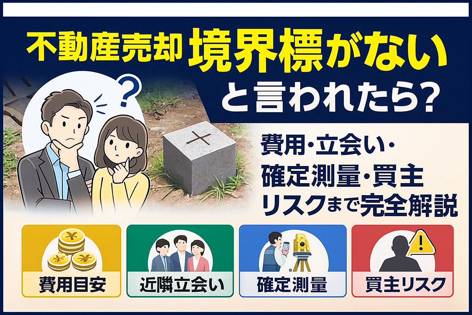 不動産売却で境界標がないと危険?費用・立会い・確定測量と買主リスクまで完全解説の画像