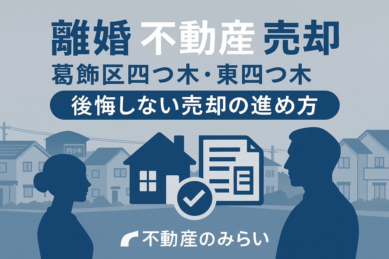 葛飾区四つ木・東四つ木の離婚に伴う不動産売却を分かりやすく解説するタイトル画像