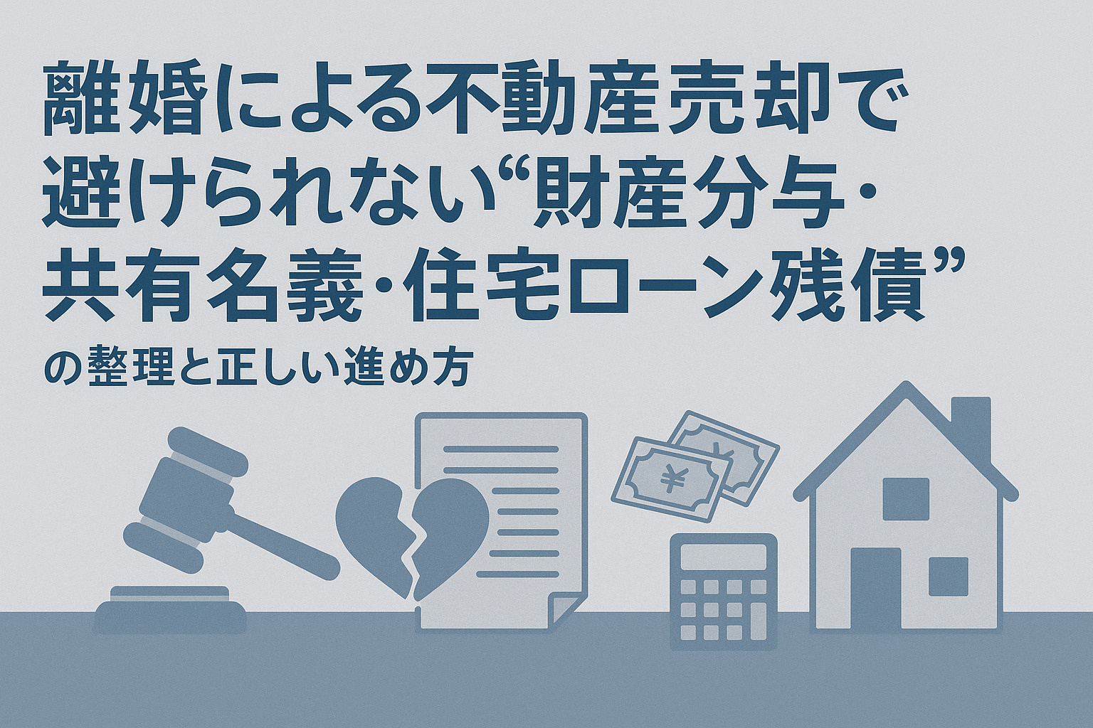 財産分与・共有名義・住宅ローン残債の整理ポイントを説明する画像
