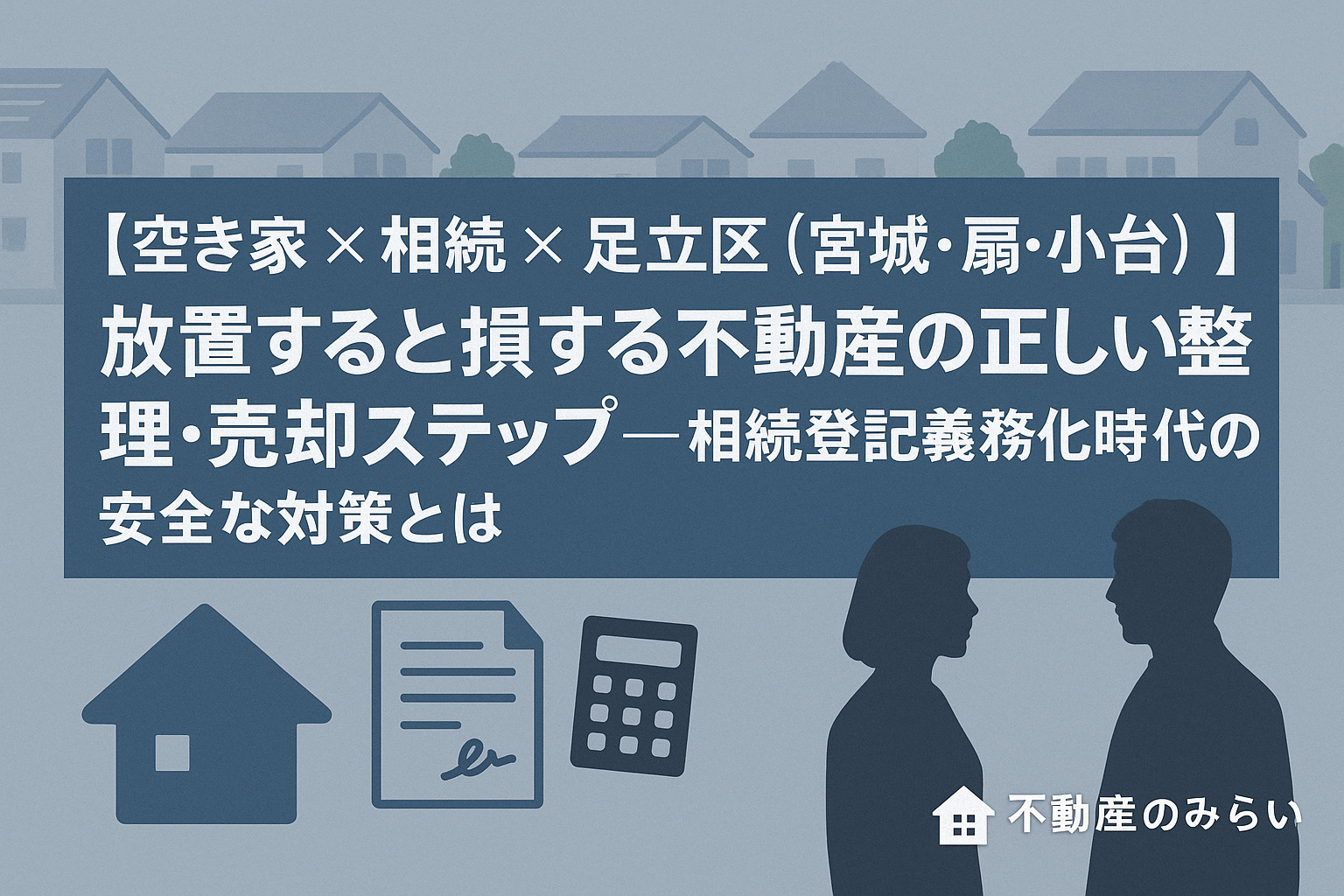 【空き家 × 相続 × 足立区（宮城・扇・小台）】放置すると損する不動産の正しい整理・売却ステップ──相続登記義務化時代の安全な対策とはの画像