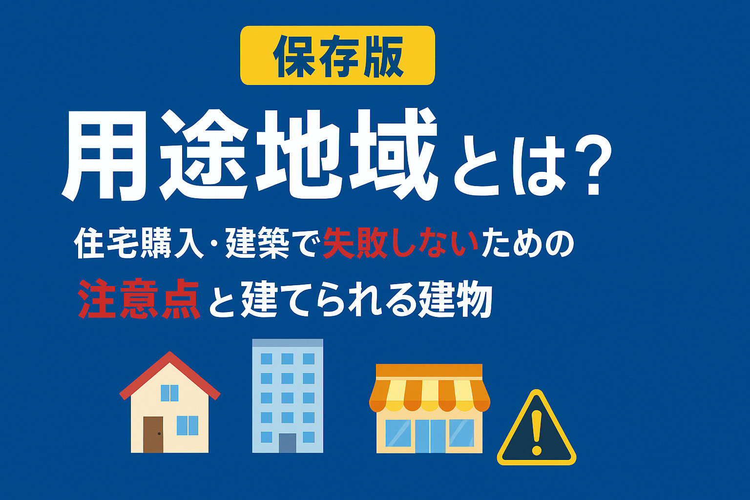 用途地域とは？住宅購入・建築で失敗しないための注意点と建てられる建物の違いをプロが解説の画像