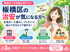 板橋区で治安が良い駅TOP5|女性の一人暮らし・ファミリー向け【2026年版】の画像