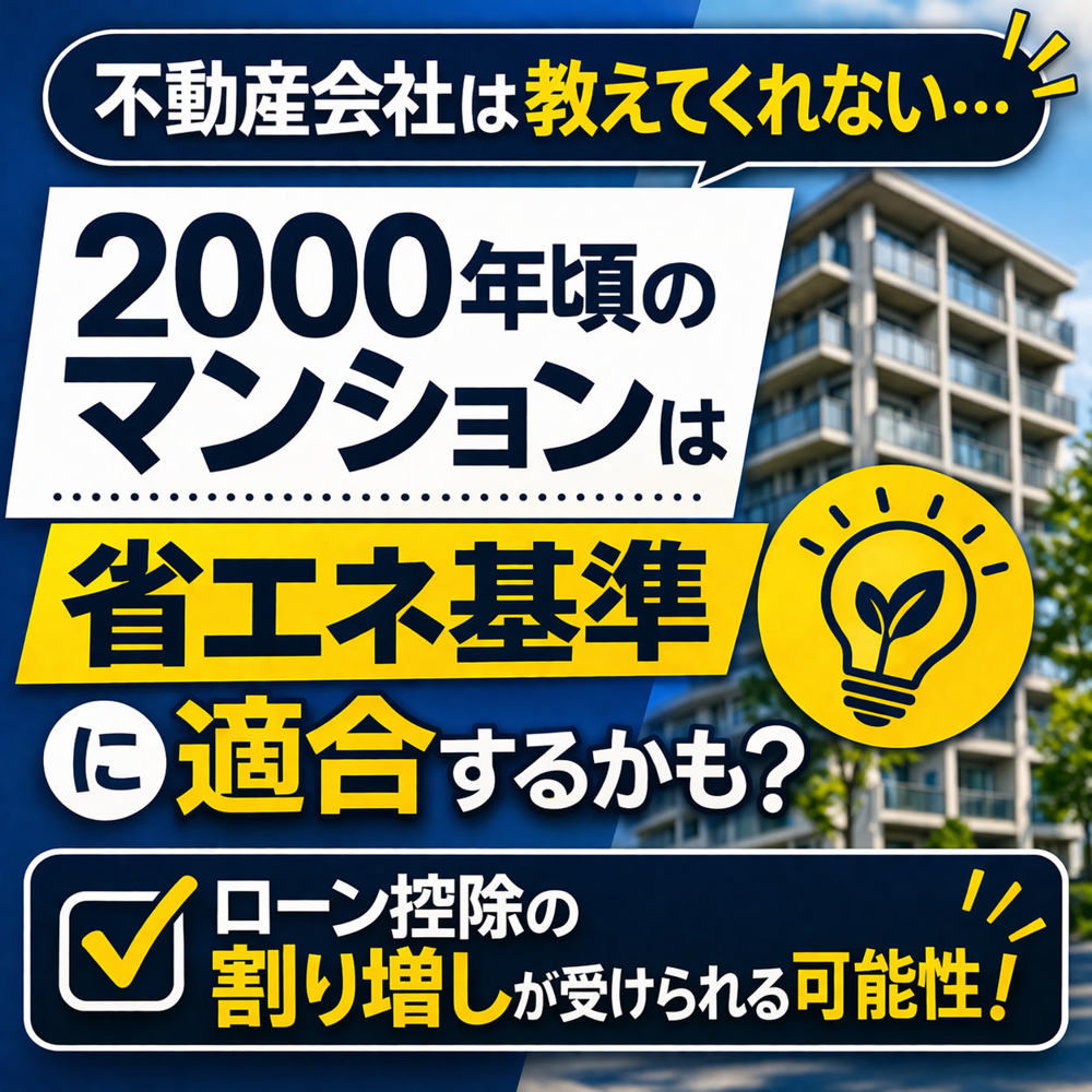 中古マンションの見学時に見ておきたいポイントと注意点⑦不動産会社は教えてくれない。2000年頃のマンションは「省エネ基準に適合」するかも？の画像