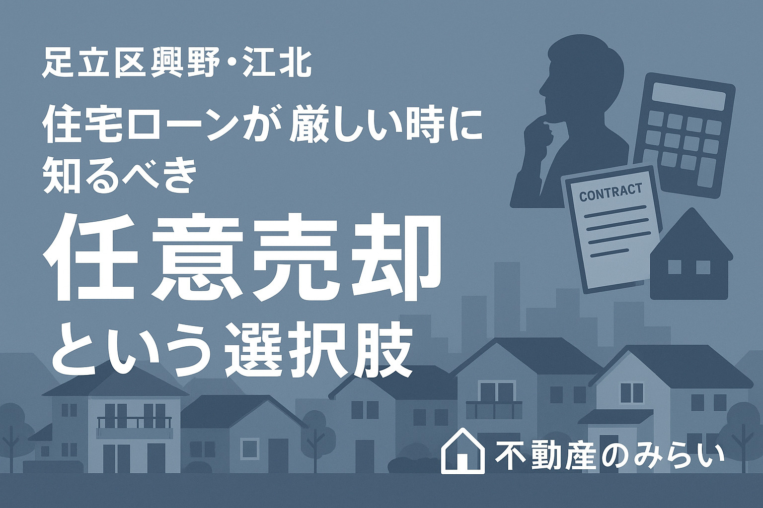 【足立区興野・江北】住宅ローンが厳しい時に知るべき“任意売却”という選択肢