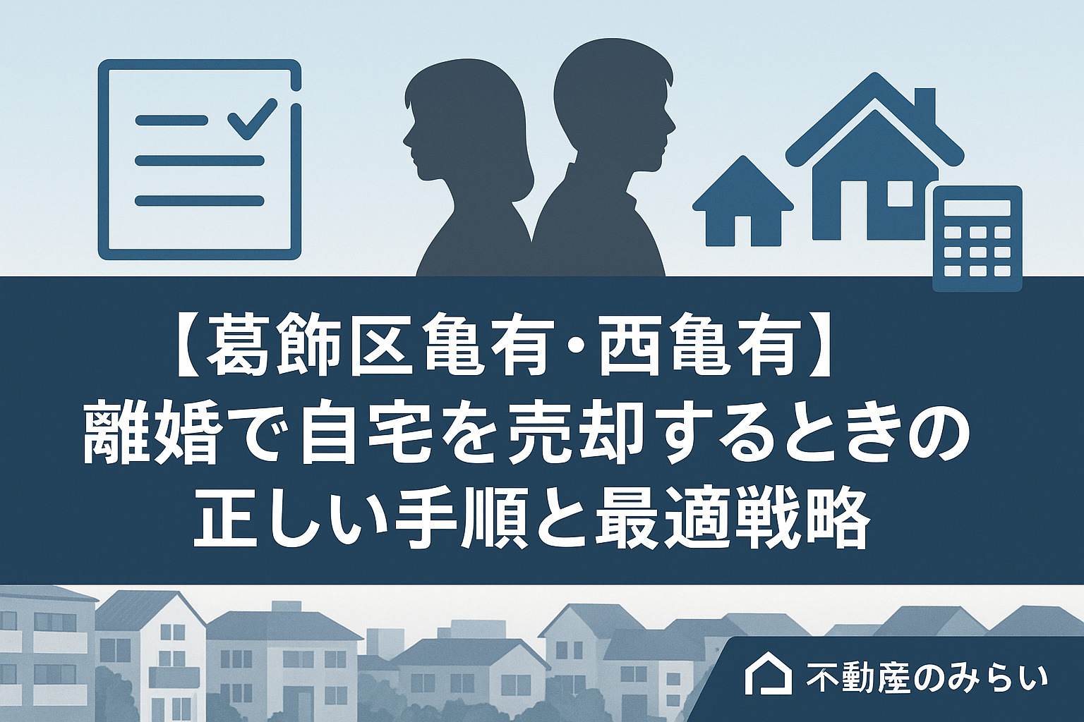 【葛飾区 亀有・西亀有】離婚で自宅を売却するときに知っておくべき“正しい手順と最適戦略”──共有名義・ローン残債・財産分与のリアルの画像
