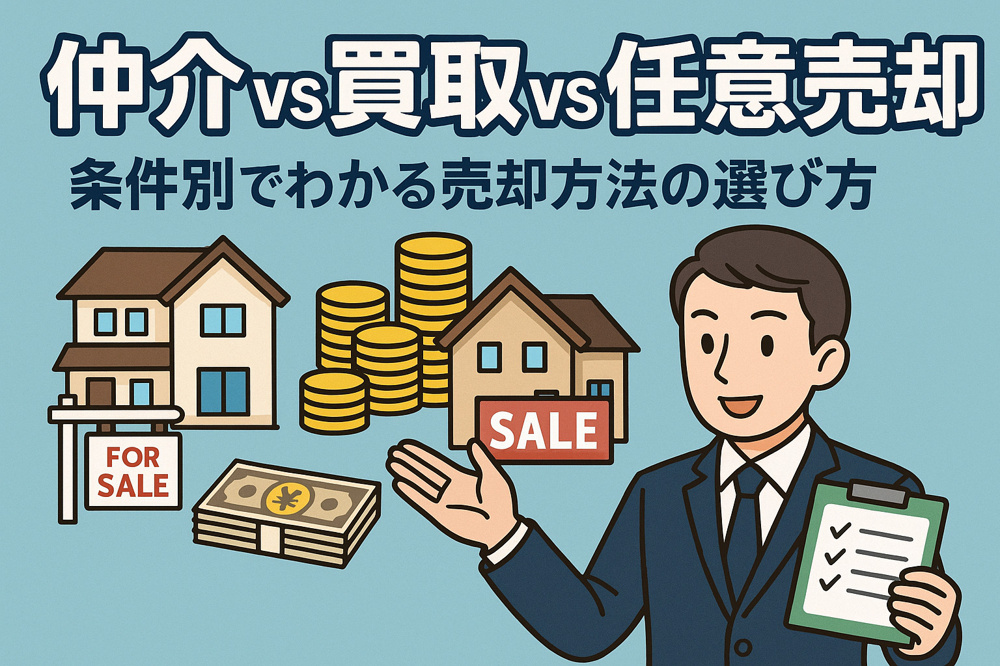 仲介（仲介売却） vs 買取（業者買取） vs 任意売却 — 条件別で選ぶ売却ガイドの画像