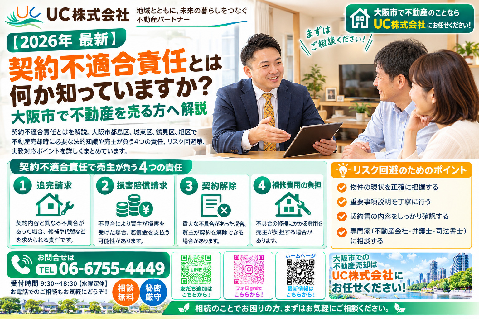 【2026年　最新】契約不適合責任とは何か知っていますか？大阪市で不動産を売る方へ解説の画像