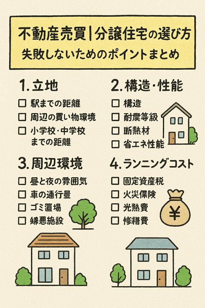  ✏️ 不動産売買メモ・分譲住宅ってどう選ぶ？失敗しないためのポイントの画像