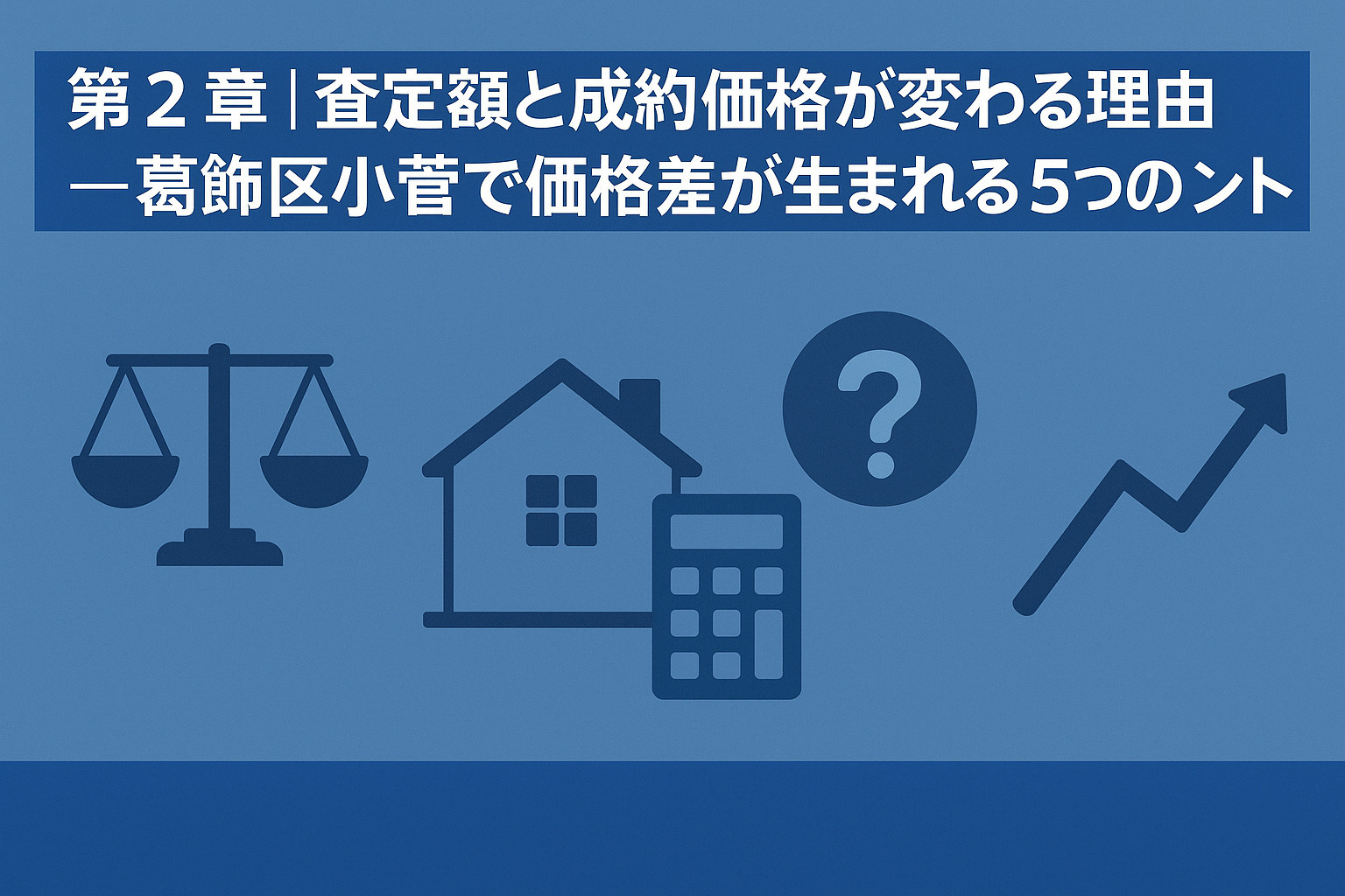 葛飾区小菅で査定額と成約価格に差が出る理由を説明する章のイメージ画像。不動産のみらい。