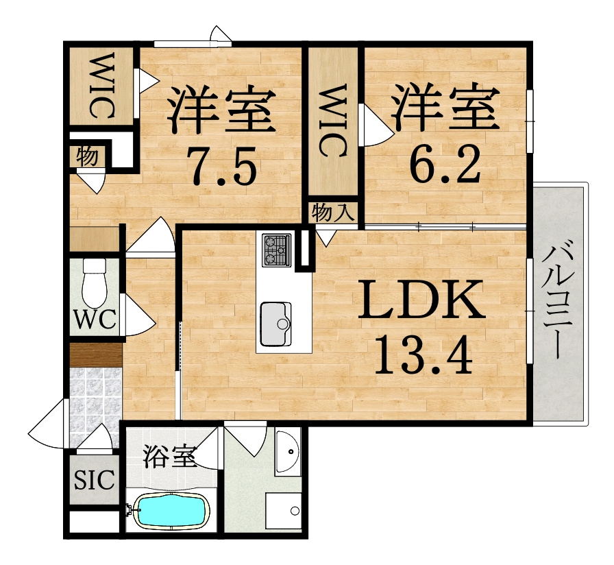 A PLAN 2LDK 間取り図