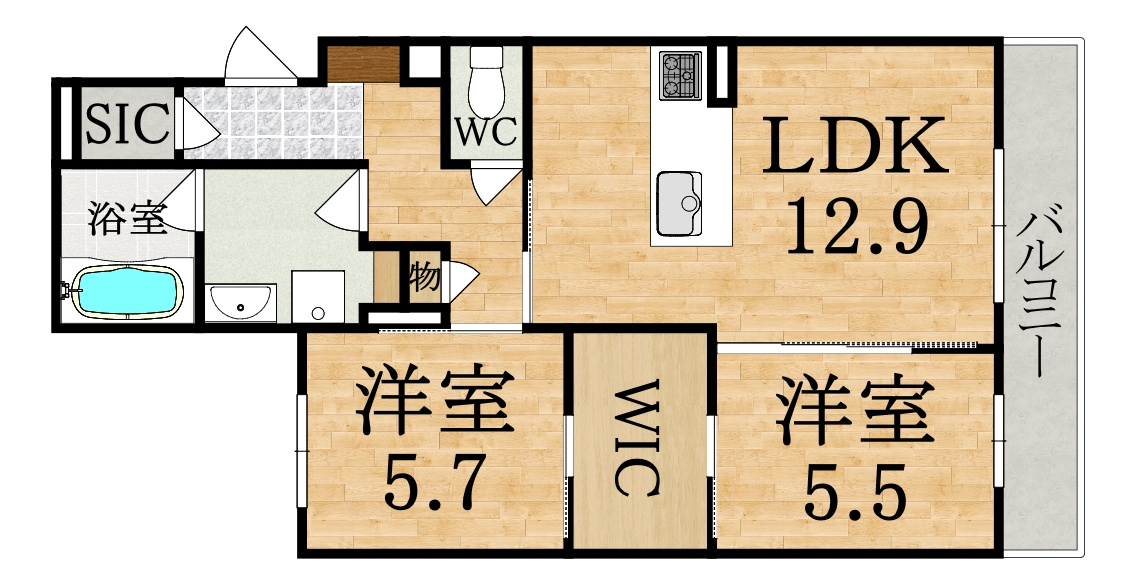 C PLAN 2LDK 間取り図