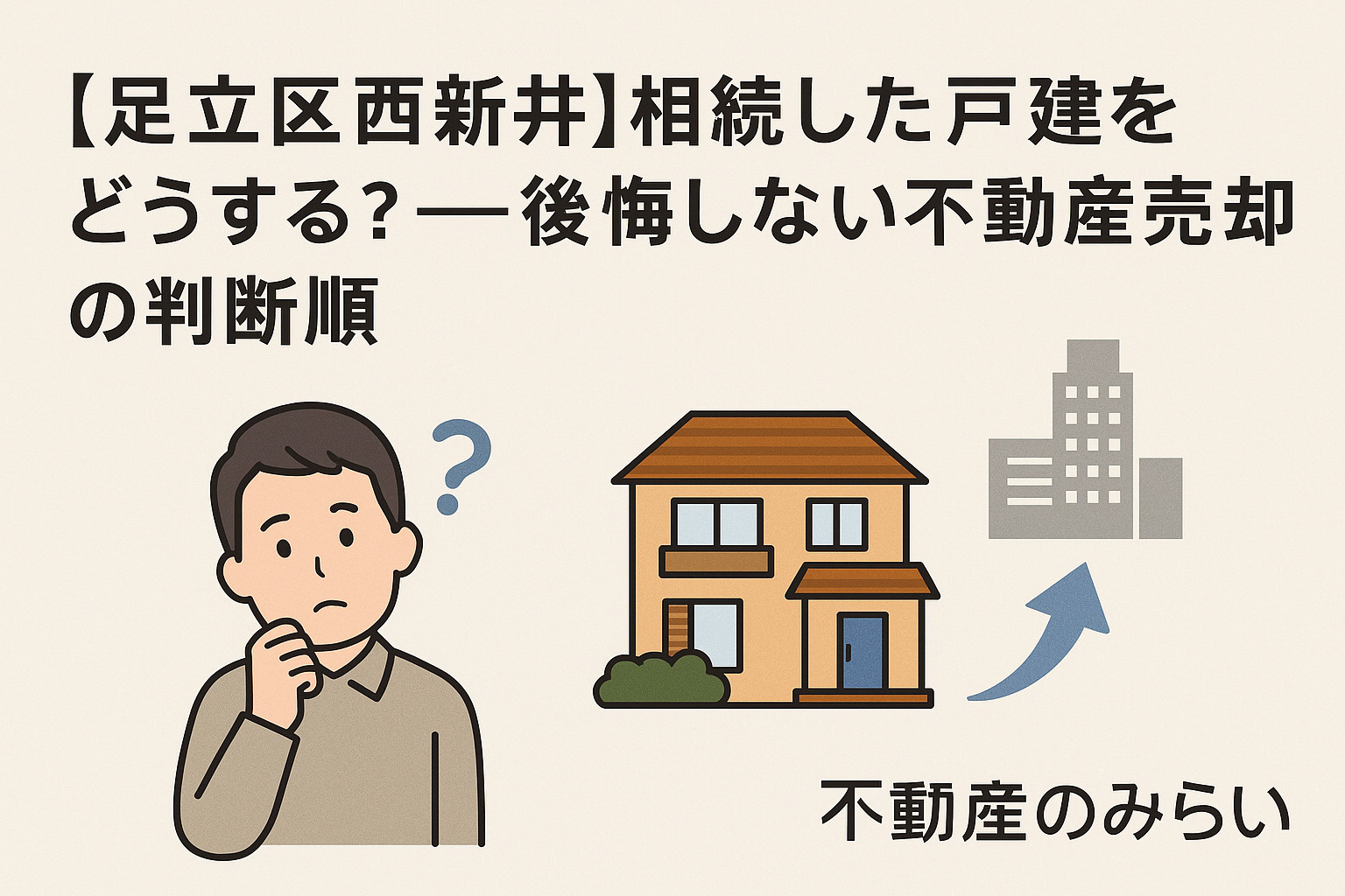 「足立区西新井・西新井本町・西新井栄町で相続した戸建をどうするか──後悔しない不動産売却の判断順」の画像
