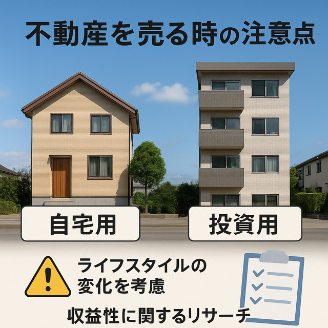 自宅売却と投資用売却の違いは何？税金や注意点も知ろうの画像