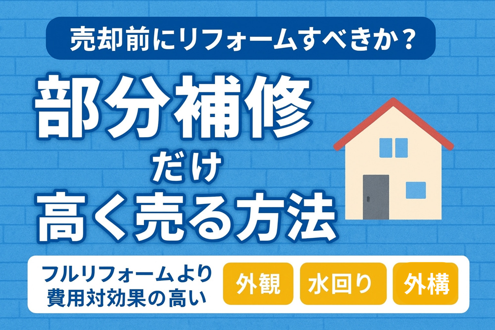  売却前にリフォームすべきか？“部分補修”だけで高く売る方法を徹底解説の画像
