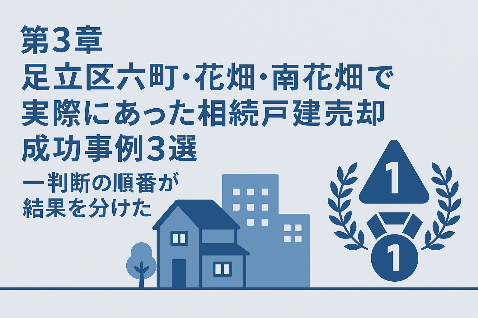 足立区六町・花畑・南花畑で実際にあった相続戸建売却成功事例を紹介する章のイメージ画像。不動産のみらい。