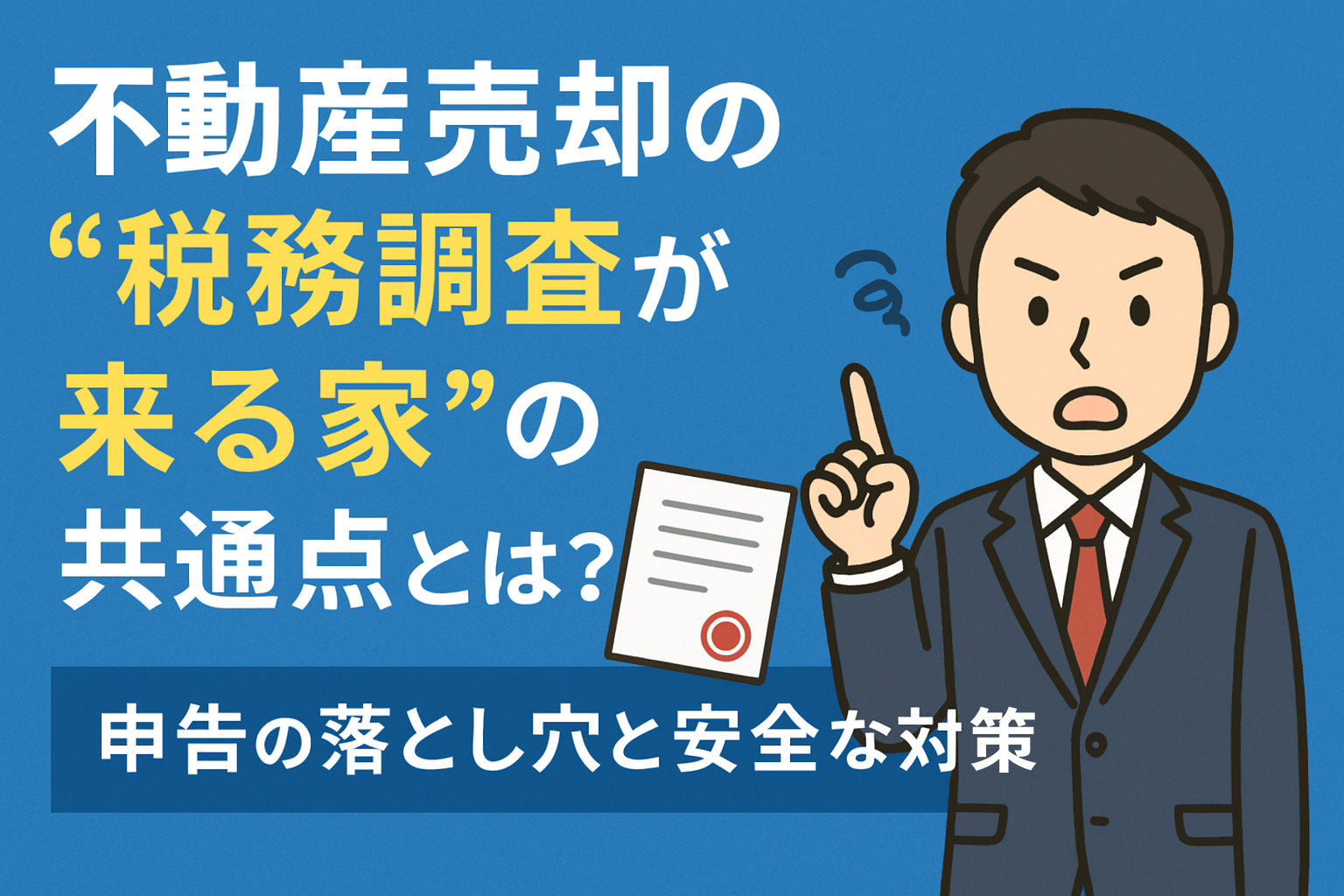 不動産売却で“税務調査が来る家”の共通点とは?申告の落とし穴と安全な対策を徹底解説の画像