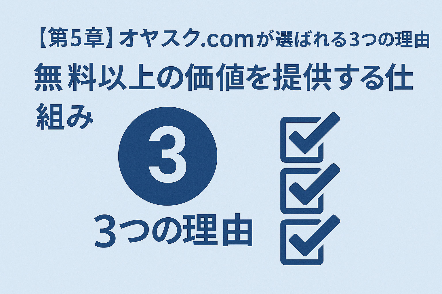 仲介手数料無料以上の価値でオヤスク.comが選ばれる理由を表したイメージ