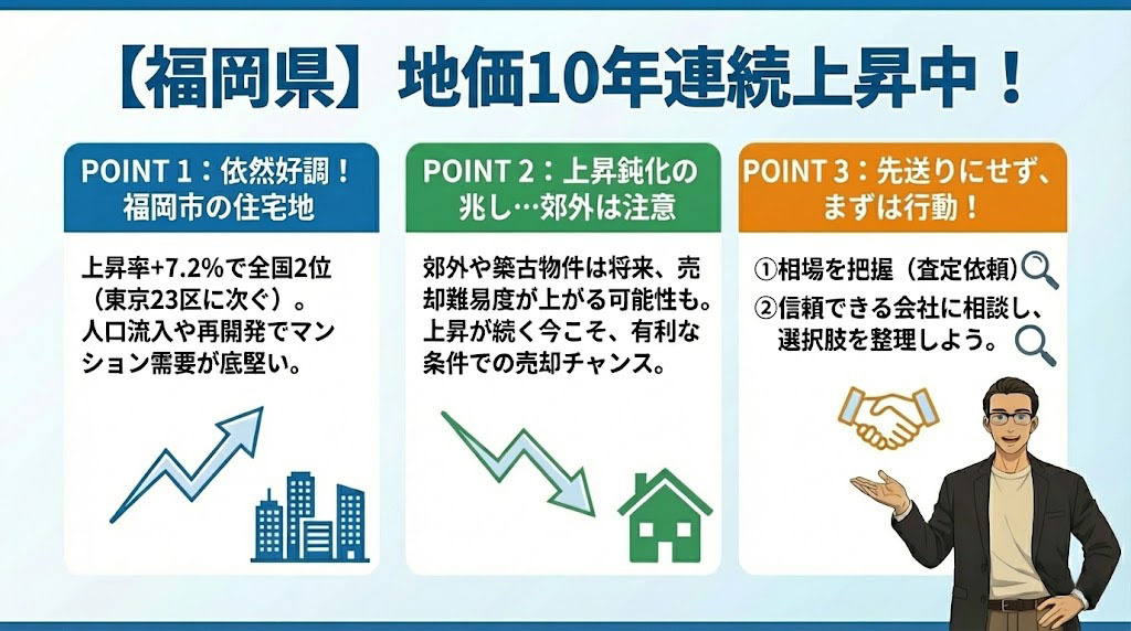 【福岡県】地価10年連続上昇中！