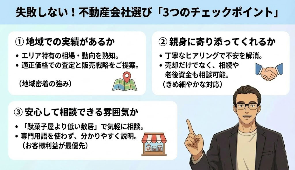 失敗しない！不動産会社選び「3つのチェックポイント」