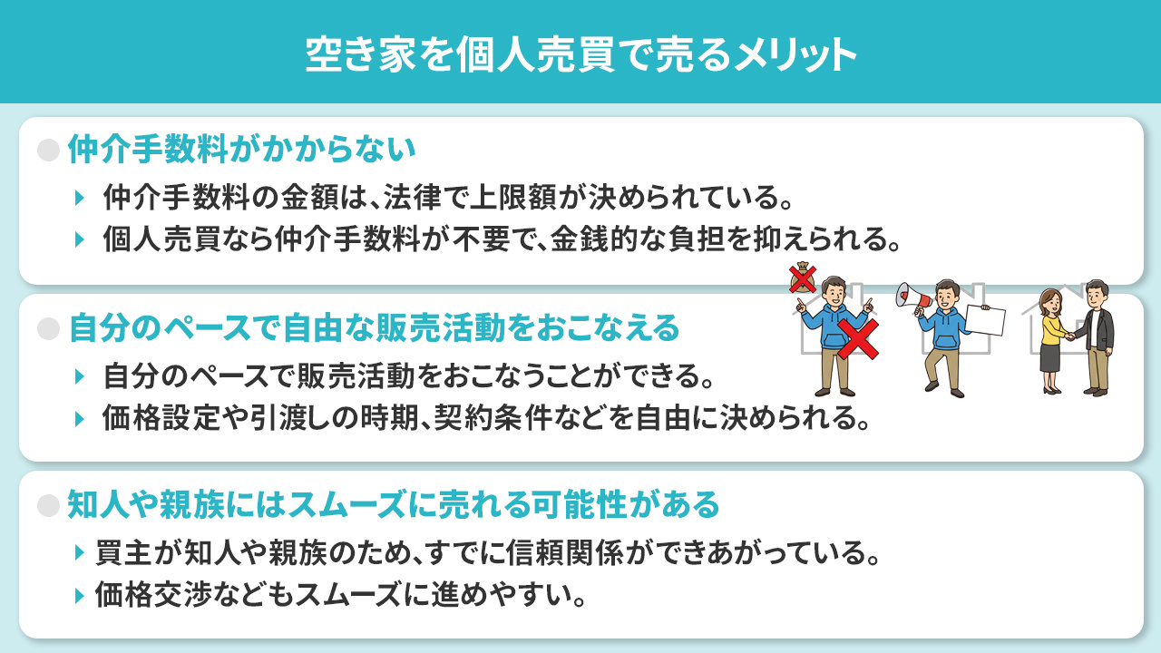 空き家を個人売買で売るメリット