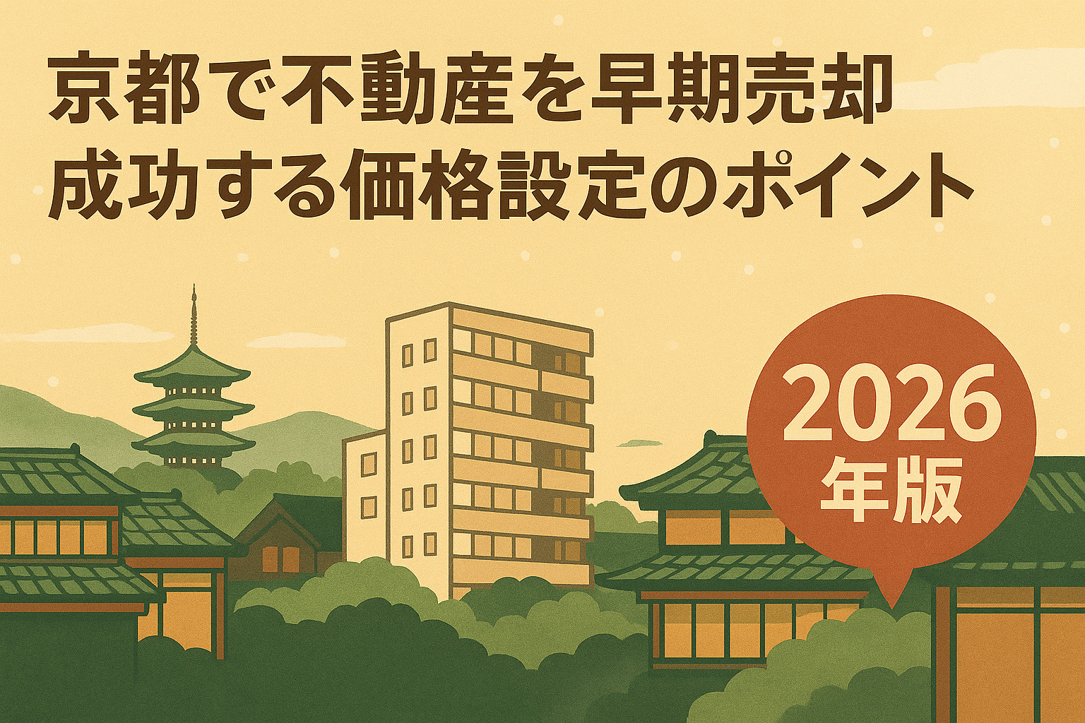京都で不動産を早期売却するための価格設定テクニック｜高く・早く売るための実践ポイントの画像