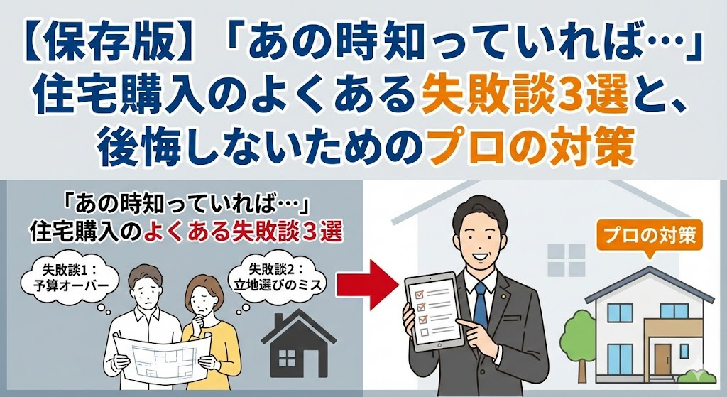 【保存版】「あの時知っていれば…」住宅購入のよくある失敗談3選と、後悔しないためのプロの対策の画像