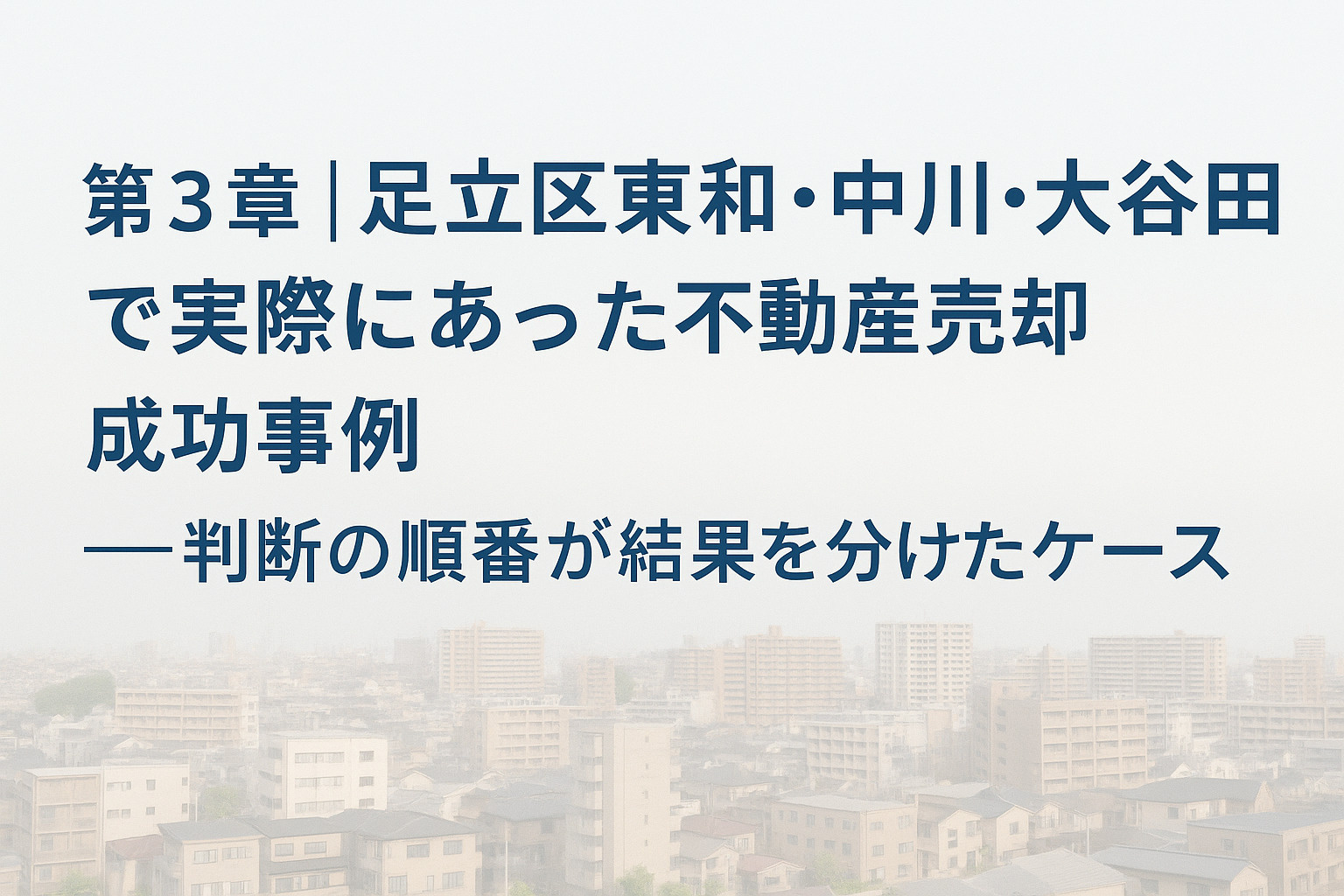 足立区東和・中川・大谷田の不動産売却成功事例