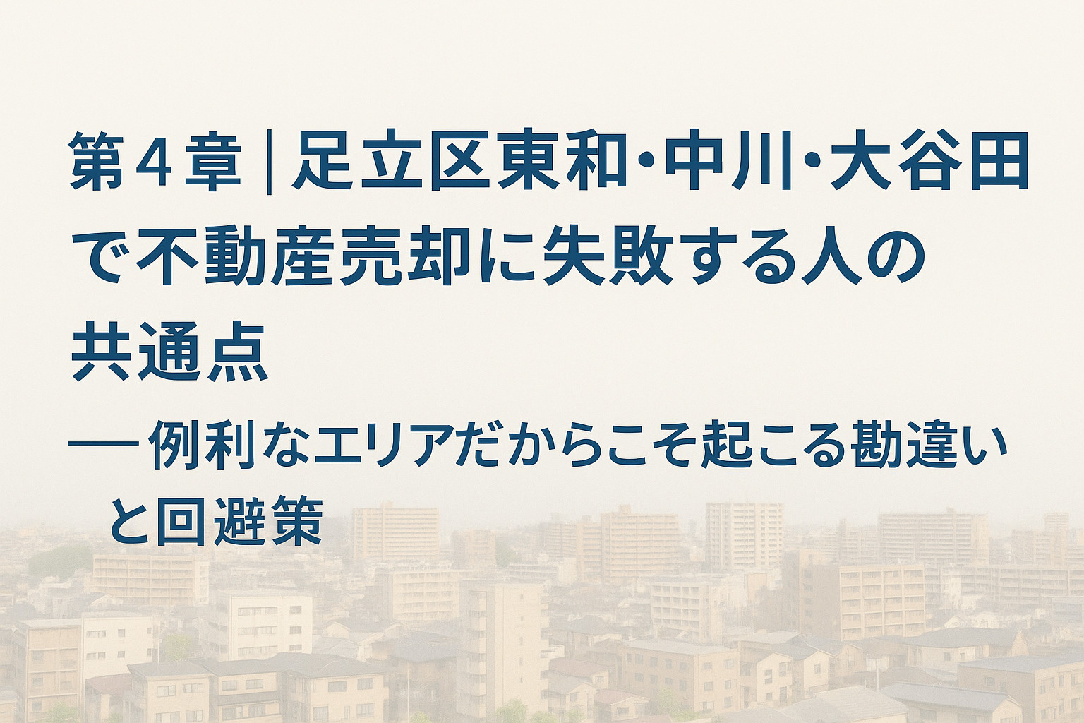足立区東和・中川・大谷田で不動産売却に失敗する人の共通点