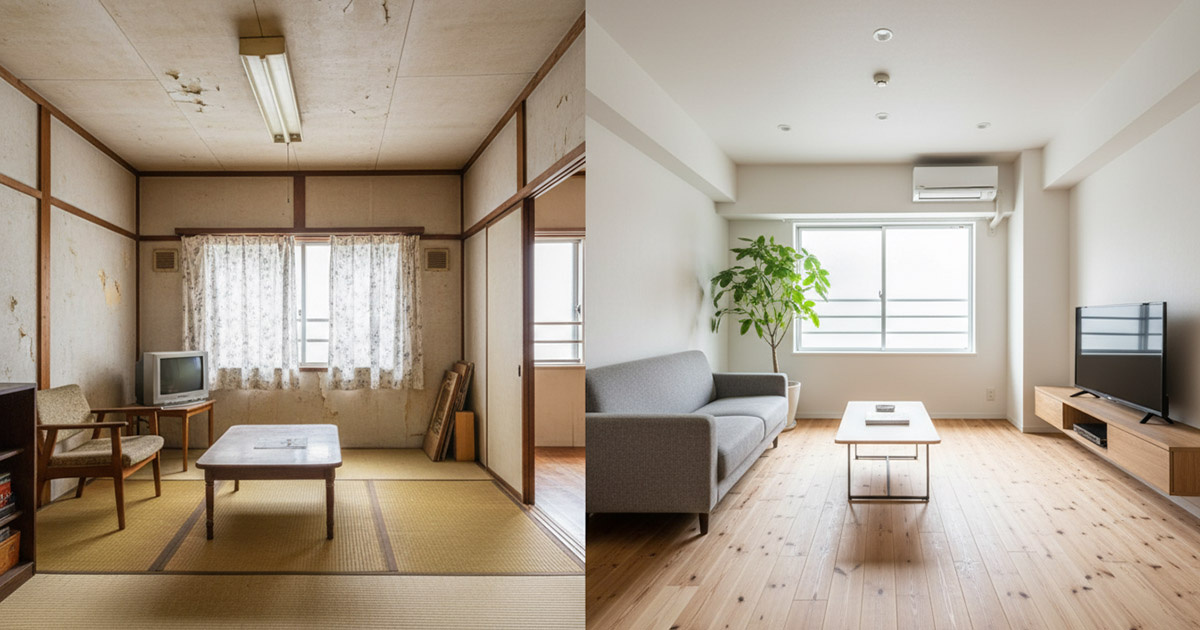 古いマンションがリノベーションで見違えるように生まれ変わったBefore/After