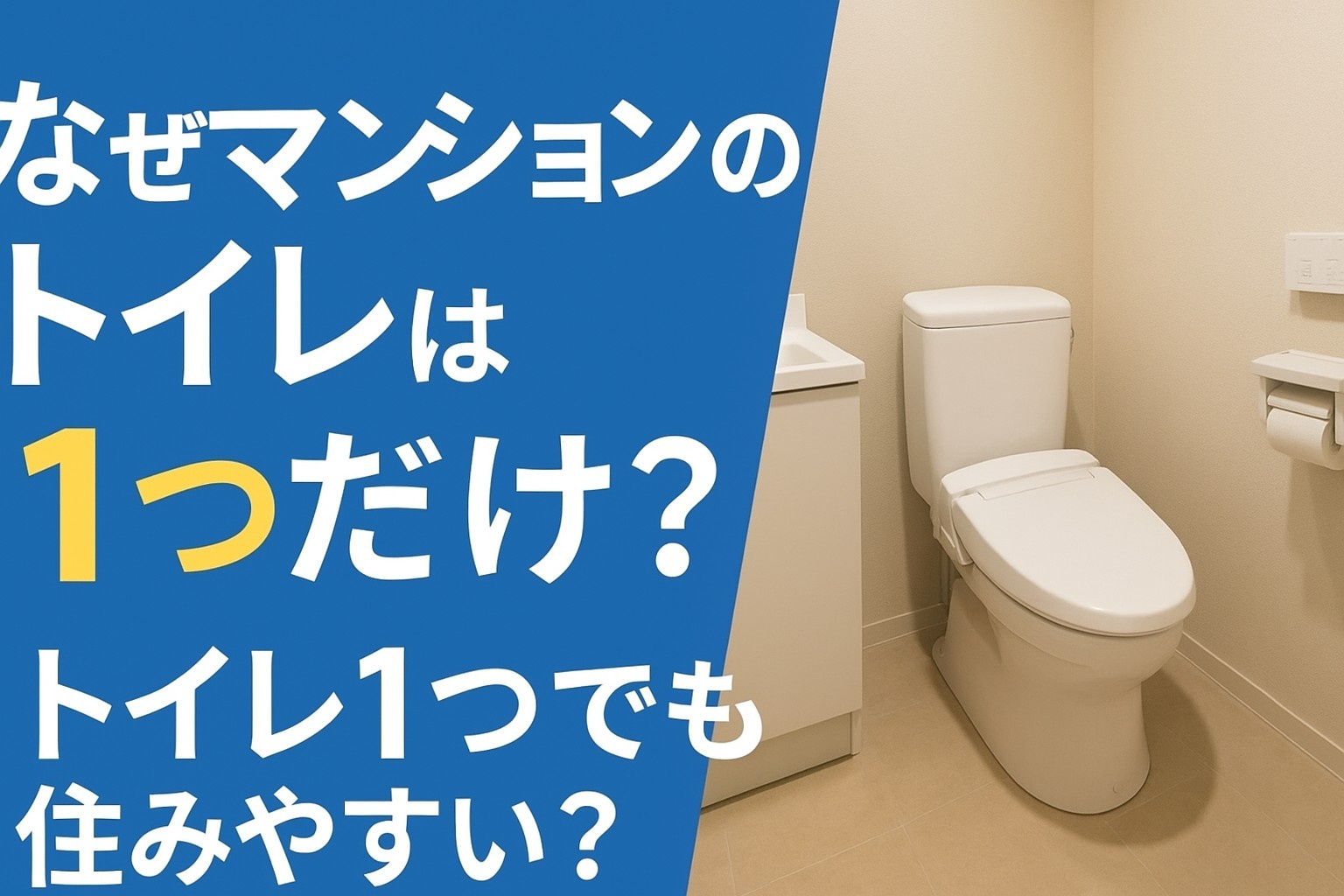 なぜマンションのトイレは1つだけ?住みやすい理由とデメリットをわかりやすく解説の画像