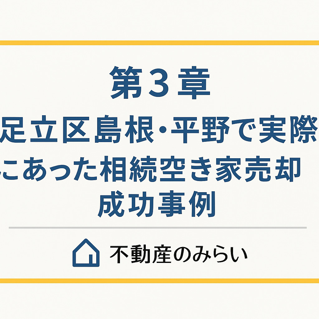足立区島根・平野で実際にあった相続空き家売却成功事例